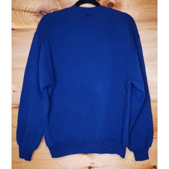 Vintage Russell Athletic Crewneck Sweatshirt Men's Medium Solid Blue Made in USA - Picture 12 of 13